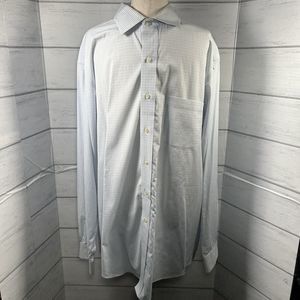 Brooks Brothers Mens Dress Shirt Gingham Plaid Slim Fit Stretch Blue Size 17 4/5